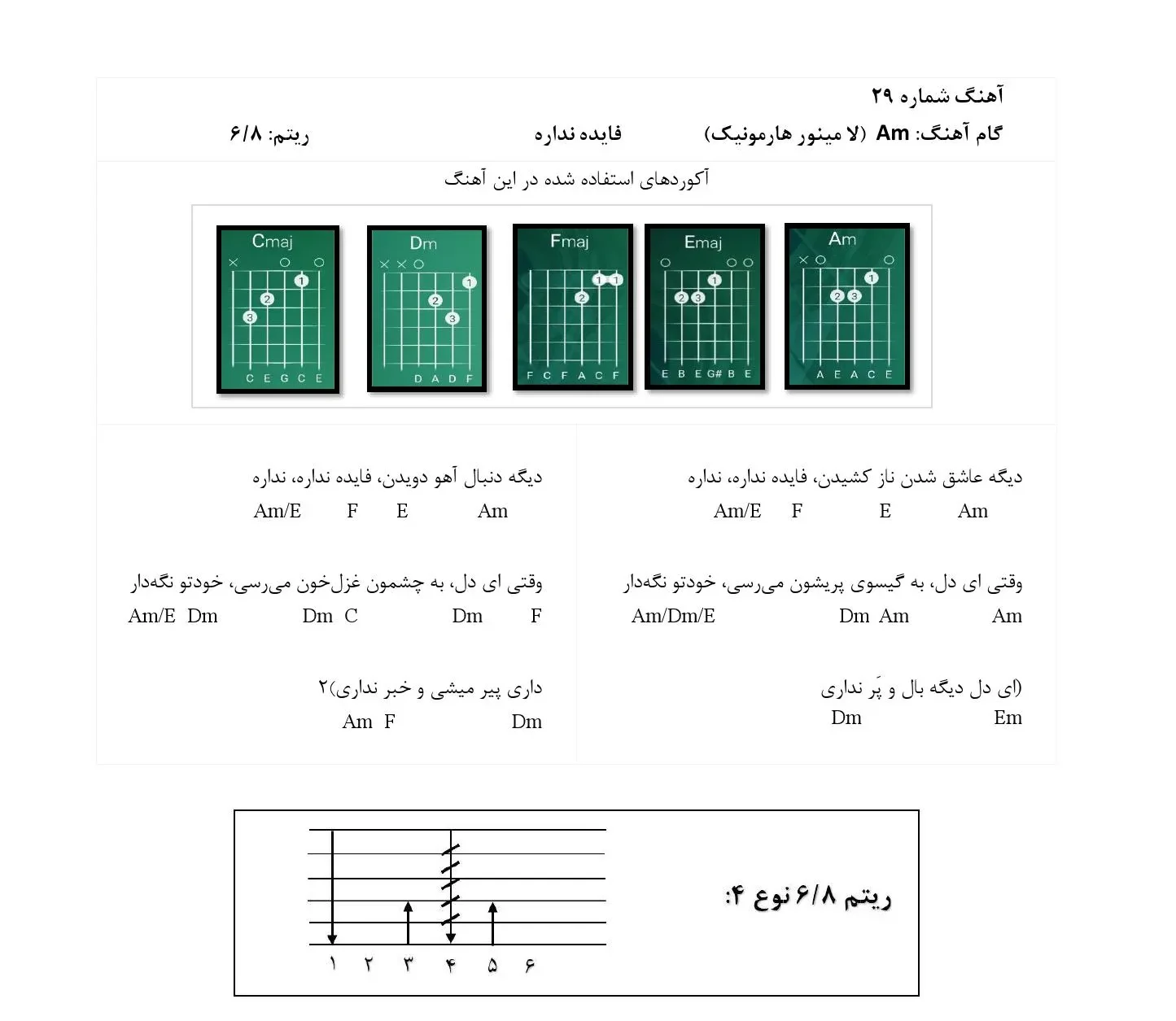 آکورد دیگه عاشق شدن